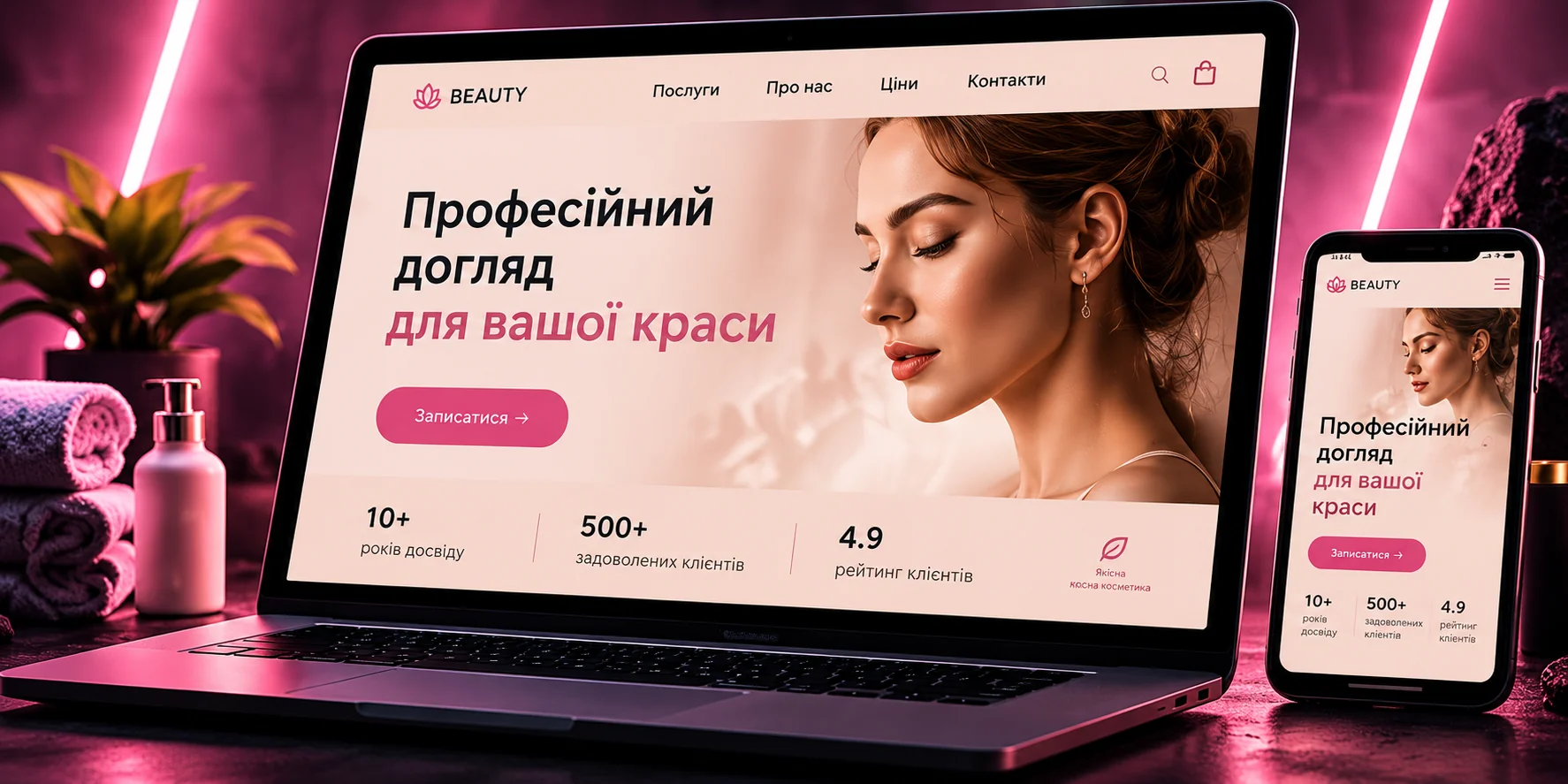 Приклад сайту-візитки для презентації спеціаліста або малого бізнесу